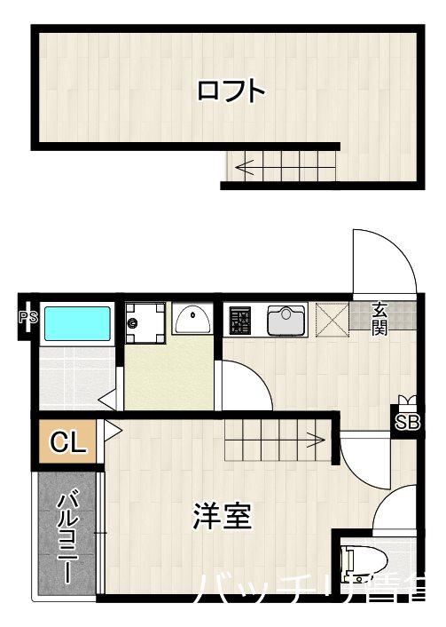 ユメゾン(1K/2階)の間取り写真