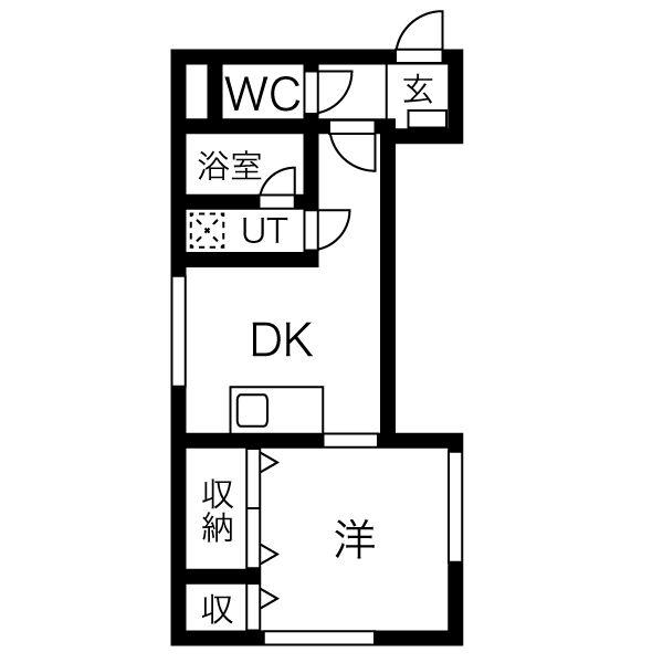 ロイヤルハドソン(1LDK/3階)の間取り写真