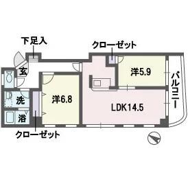 エムロード平尾(2LDK/4階)の間取り写真