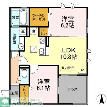 TS TERRACE 大倉山(2LDK/3階)の間取り写真