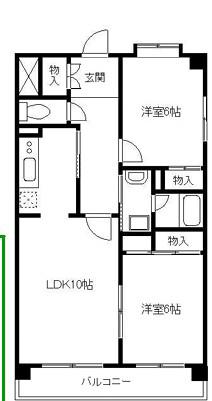 アジュール大森(2LDK/1階)の間取り写真