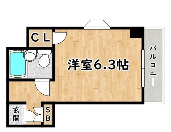 REBANGA十三アパートメント(ワンルーム/3階)の間取り写真