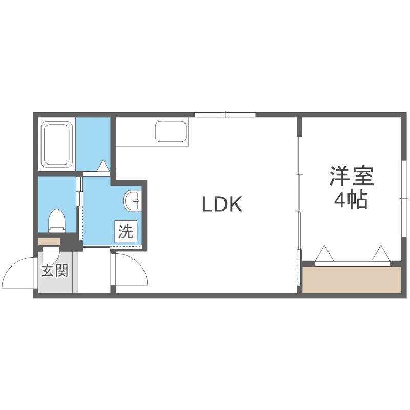ラフィーネ医大前(1LDK/3階)の間取り写真