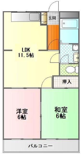 テンジンYS(2LDK/1階)の間取り写真