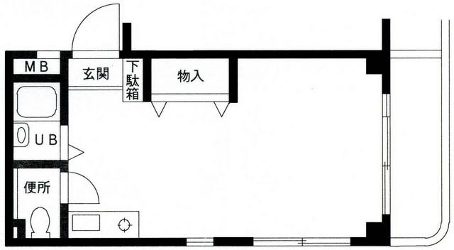 倉光ハイム(ワンルーム/2階)の間取り写真