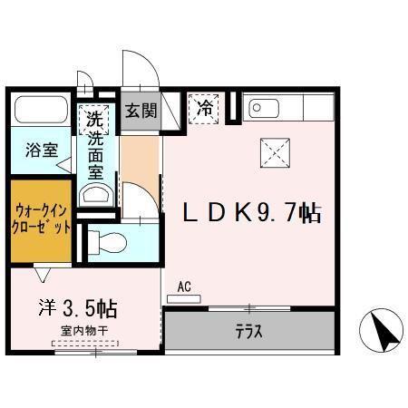 レセンテ NSII(1LDK/1階)の間取り写真
