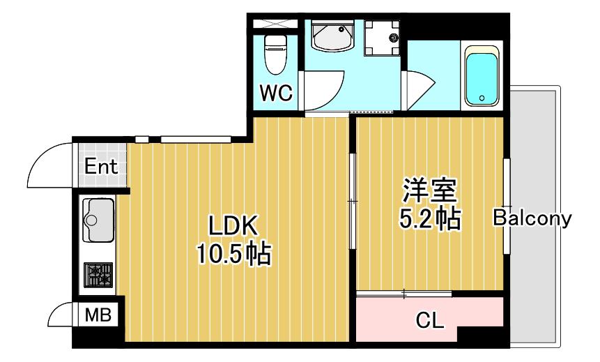 大橋マンション3(1LDK/3階)の間取り写真