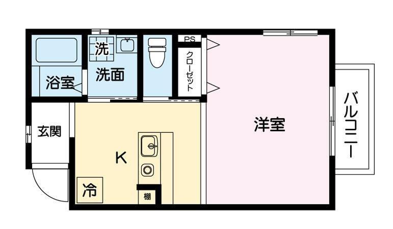 アラバスタ東川口(1K/1階)の間取り写真