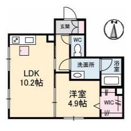 シャーメゾン フォルティス(1LDK/1階)の間取り写真