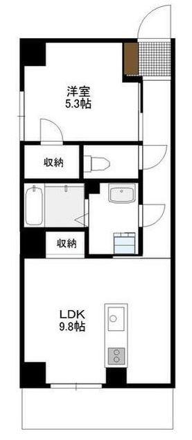 シティパル大分駅南(1LDK/6階)の間取り写真