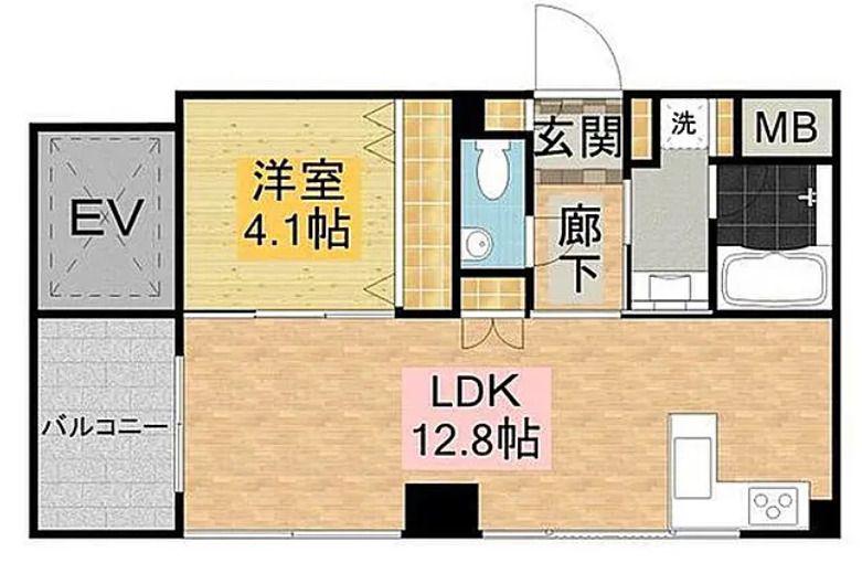 KEN・GRACE練馬(1LDK/4階)の間取り写真