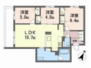 シャーメゾン上大利レジデンス(3LDK/1階)の間取り写真
