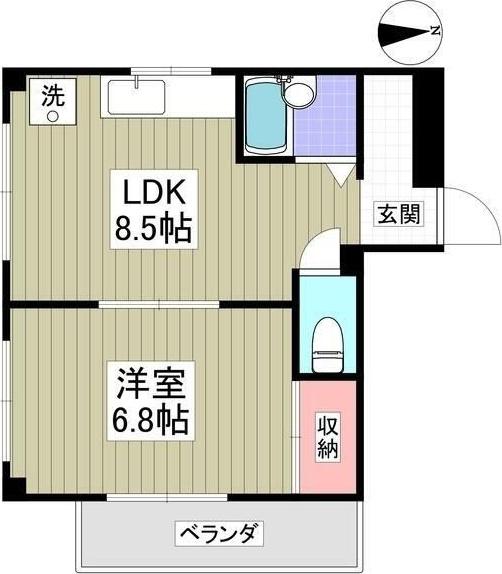 メゾン鶴間(1LDK/3階)の間取り写真