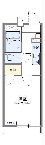 レオパレスV FIELD(1K/1階)の間取り写真