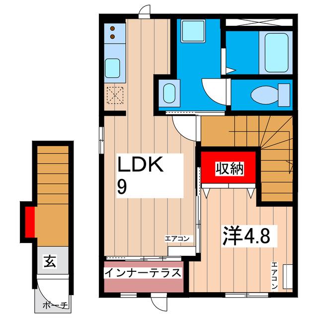 ウインヴィラ WIN VILLA(1LDK/2階)の間取り写真
