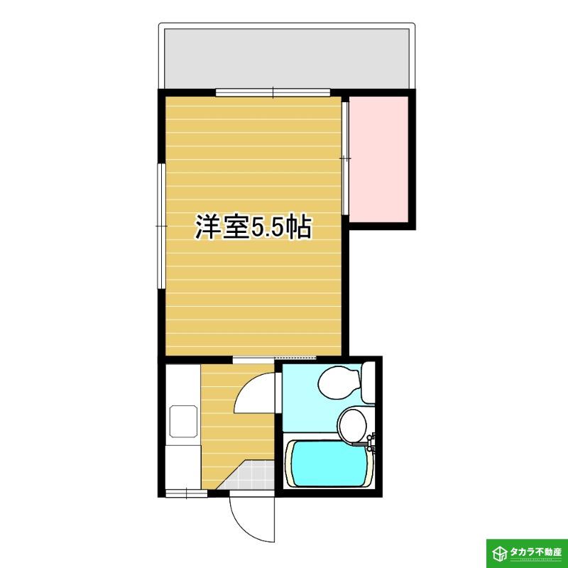 ＪＲ豊肥本線 大分大学前駅 徒歩4分 2階建 築43年(1K/2階)の間取り写真