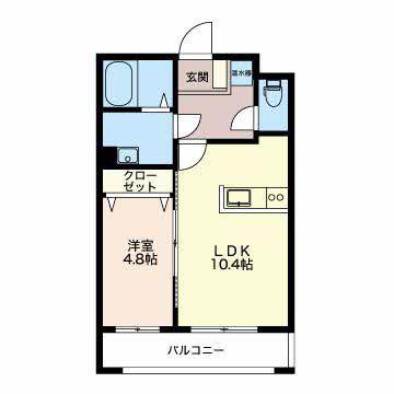 赤田ハイツ(1LDK/1階)の間取り写真