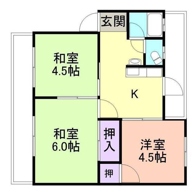 増田マンションB棟(3K/3階)の間取り写真