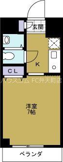 エトワール市岡(1K/5階)の間取り写真