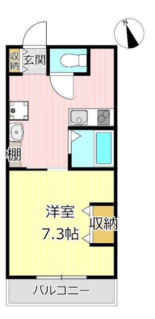 A-LIFE初生(1K/3階)の間取り写真