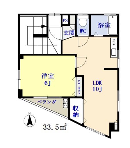 ナカノビル(1LDK/3階)の間取り写真