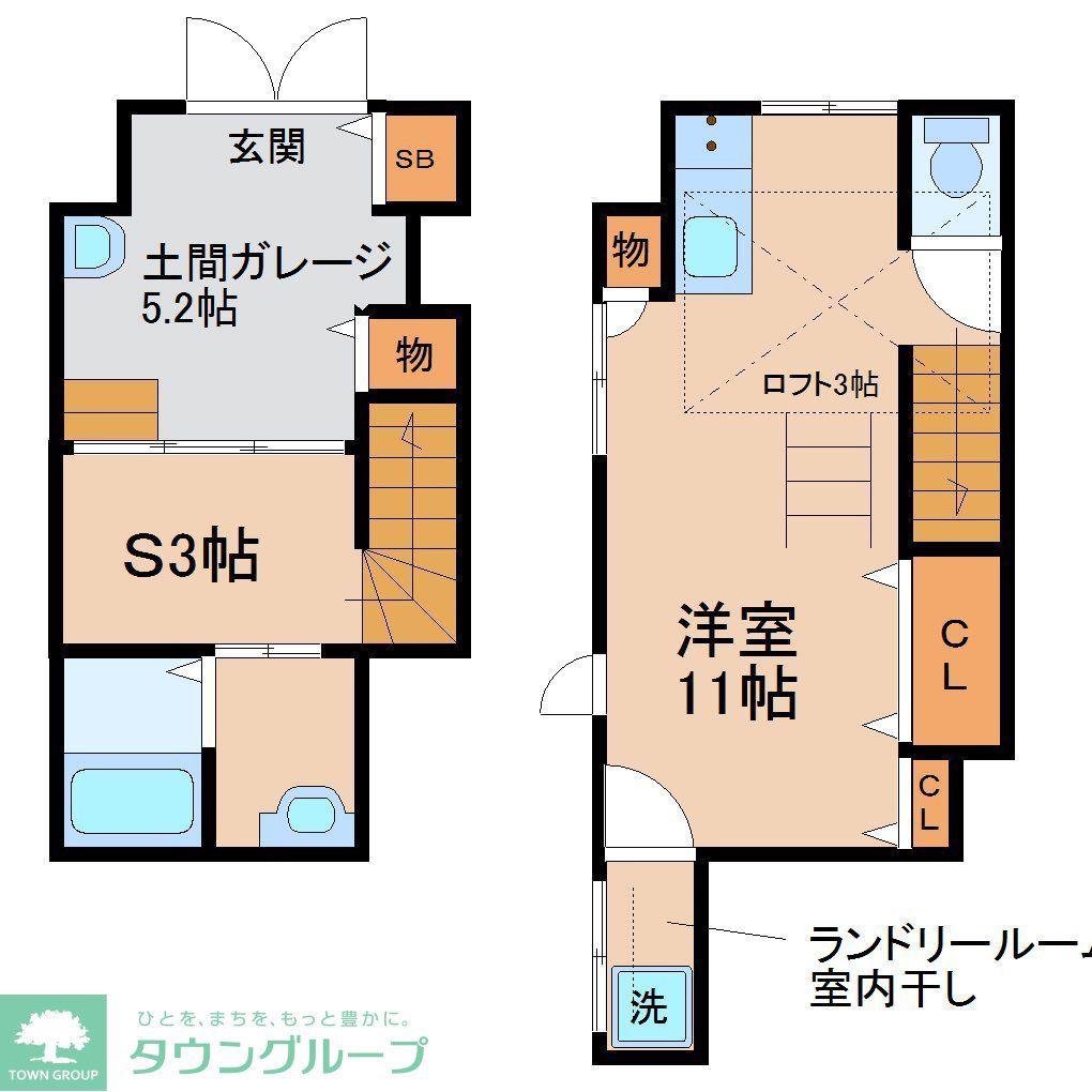 BGハウス(1SK/1階)の間取り写真