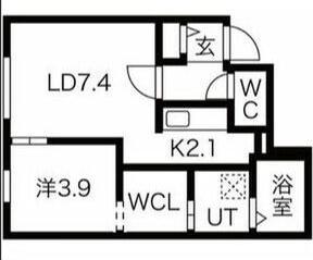 MAISON DE EST(1LDK/2階)の間取り写真