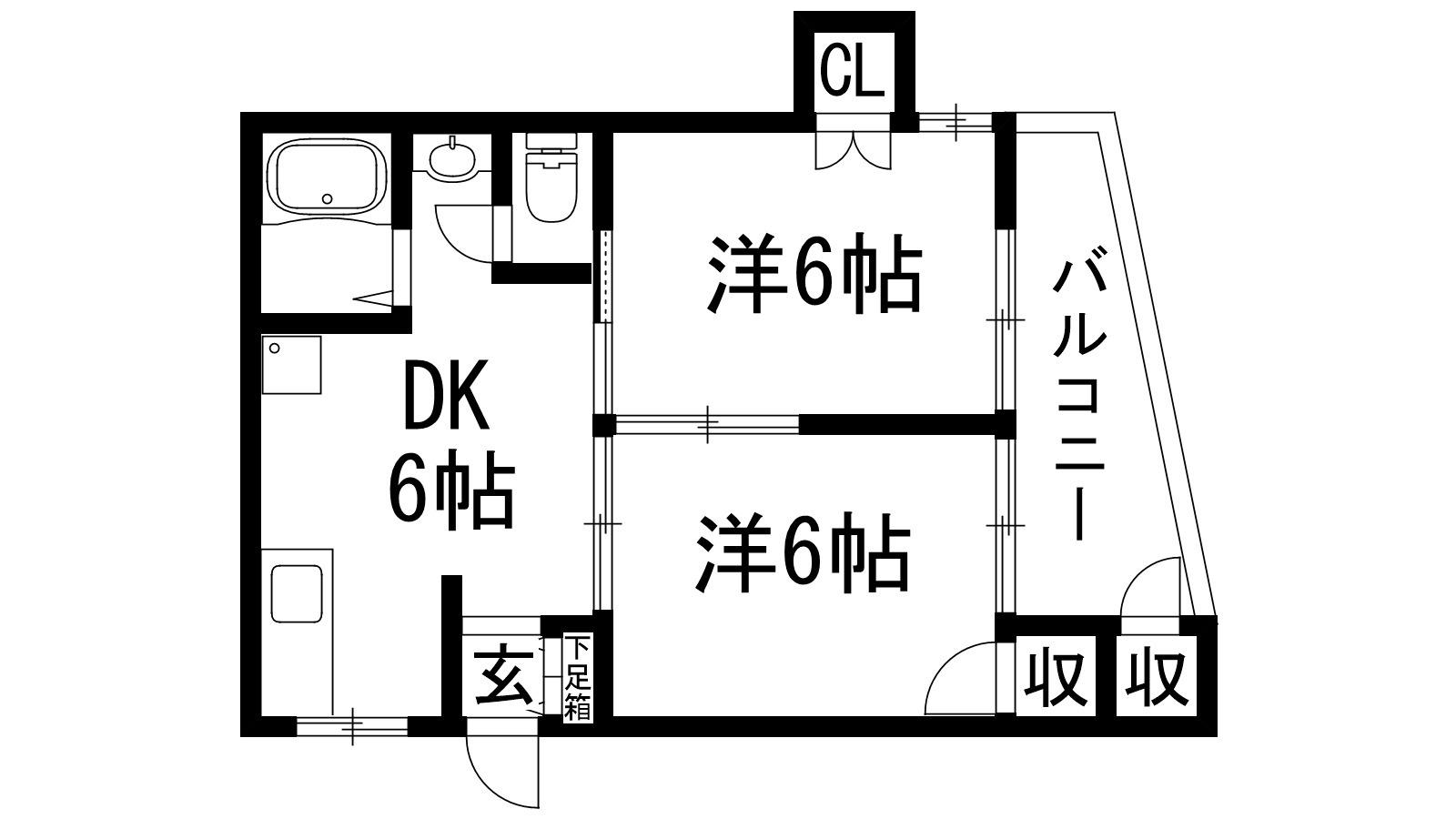 サンハイツタダ(2DK/1階)の間取り写真