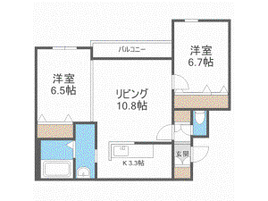 コージープレイス栄通(2LDK/1階)の間取り写真