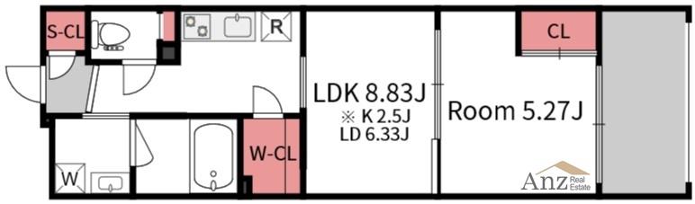 ネットフローラ阿波座(1LDK/10階)の間取り写真