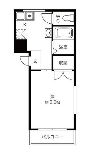 蒲田第一マンション(1K/1階)の間取り写真