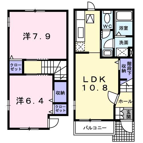 リーブラIII(2LDK/1階)の間取り写真