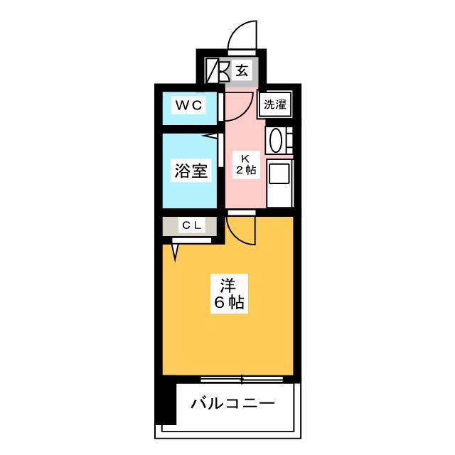 エステムプラザ博多駅南(1K/6階)の間取り写真