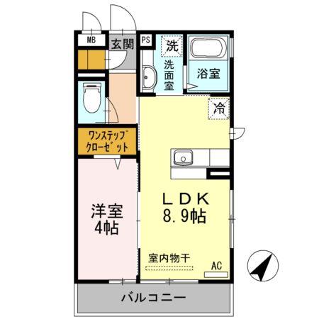 ウェールス久地(1LDK/2階)の間取り写真