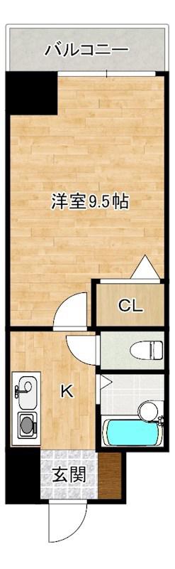 ギャラン南小倉(1K/12階)の間取り写真