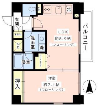 ルナ・シエモア(1LDK/3階)の間取り写真