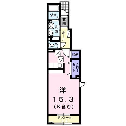 ARCADIA優(ワンルーム/1階)の間取り写真