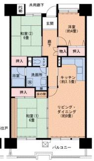 UR武庫川 27号棟(3LDK/8階)の間取り写真