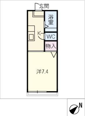 セブンスアゼリア(1K/2階)の間取り写真