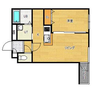 シティレジデンス(1LDK/4階)の間取り写真