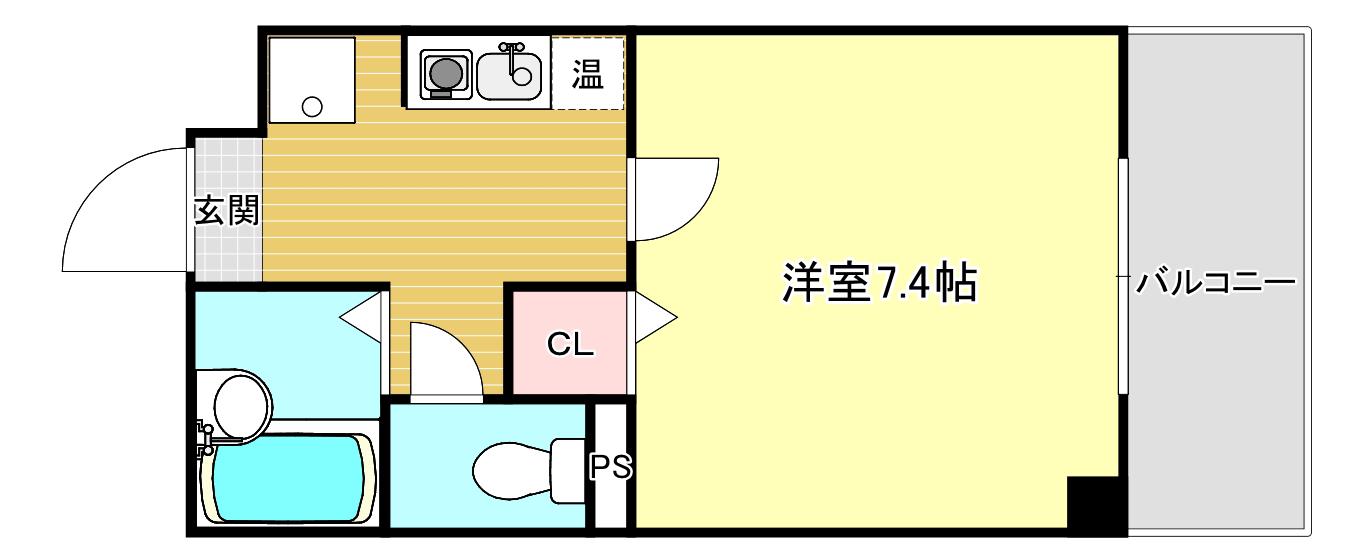ジャストジャパンウエスト(1K/2階)の間取り写真