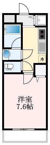 シエル金剛(1K/2階)の間取り写真
