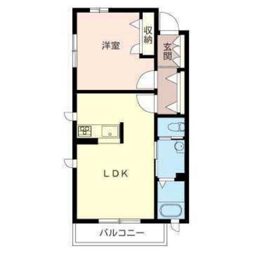 ベラビスタD(1LDK/2階)の間取り写真