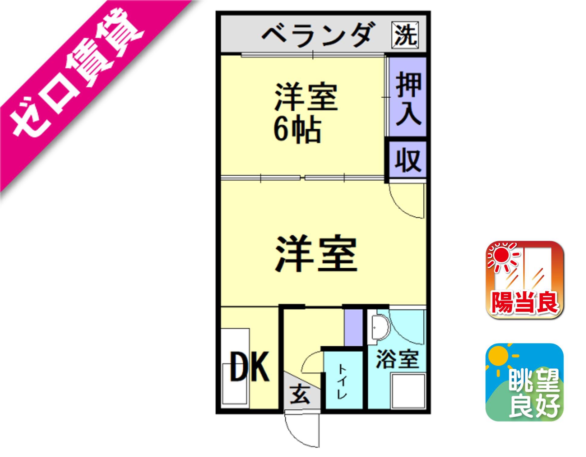 コーポ若宮(2DK/2階)の間取り写真
