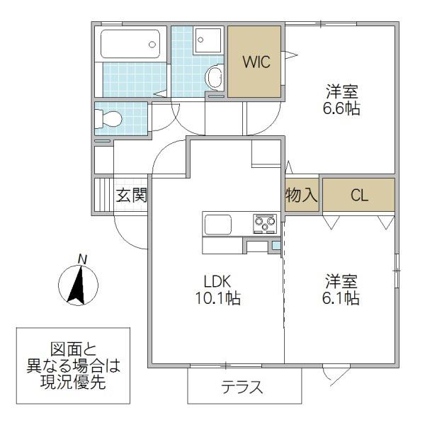 グランマーレ L(2LDK/1階)の間取り写真