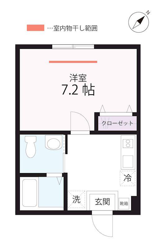クワイエット クラブ ハウス アンナリーサ(1K/2階)の間取り写真