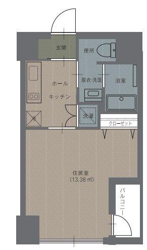 モナトリエ小倉平和通(1K/4階)の間取り写真