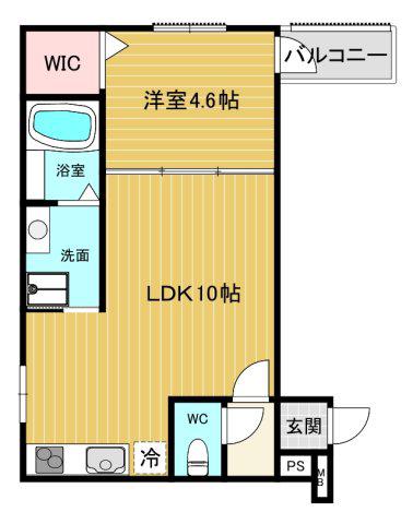 フジパレス甲東園II(1LDK/2階)の間取り写真