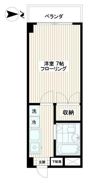 フォーレ蓮根(1K/2階)の間取り写真