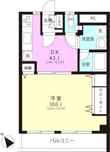 BLOEM(1DK/2階)の間取り写真